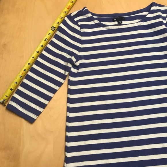GAP Blue and White Striped 3/4 Sleeve Shift Dress - Picture 6 of 7